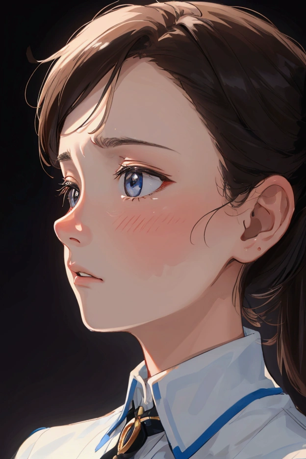 Young youth Side profile shot A pounding expression Embarrassed expression Zoomed-in composition of a face