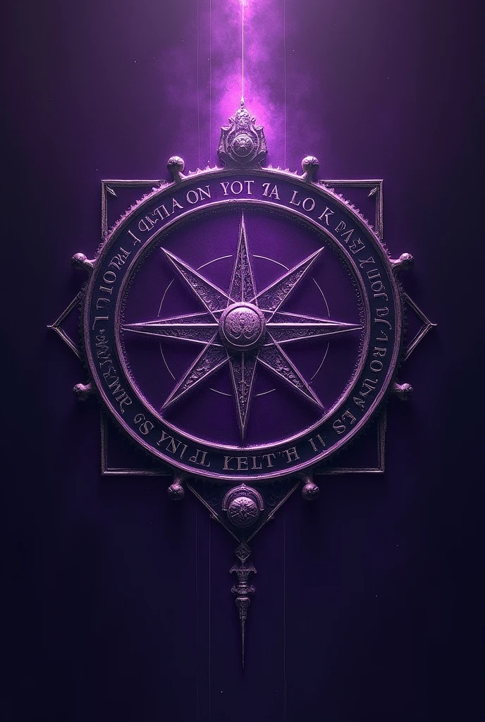 A ritual symbol with a purple background and black lines, add details, etc. I leave your creation free.