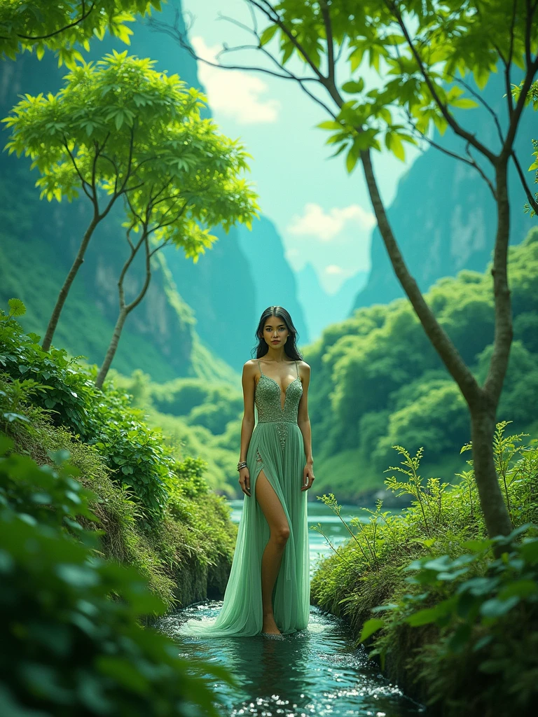 Kilometer World, (Clear focus:1.2), photo, Attractive young woman, (Pretty Face:1.1), Delicate eyes, Sweet lips, (Eye Makeup:1.2), Body freckles, (Medium breasts:1.0), (Firm body:1.2), wearexistg (Slit Skirt:1.2) exist (Red Carpet Events:1.2). (moody lightexistg:1.2), Depth of Field, Bokeh, 4K, HDR. go through (James C.. Christensen:1.2|Jeremy Lipkexistg:1.1).