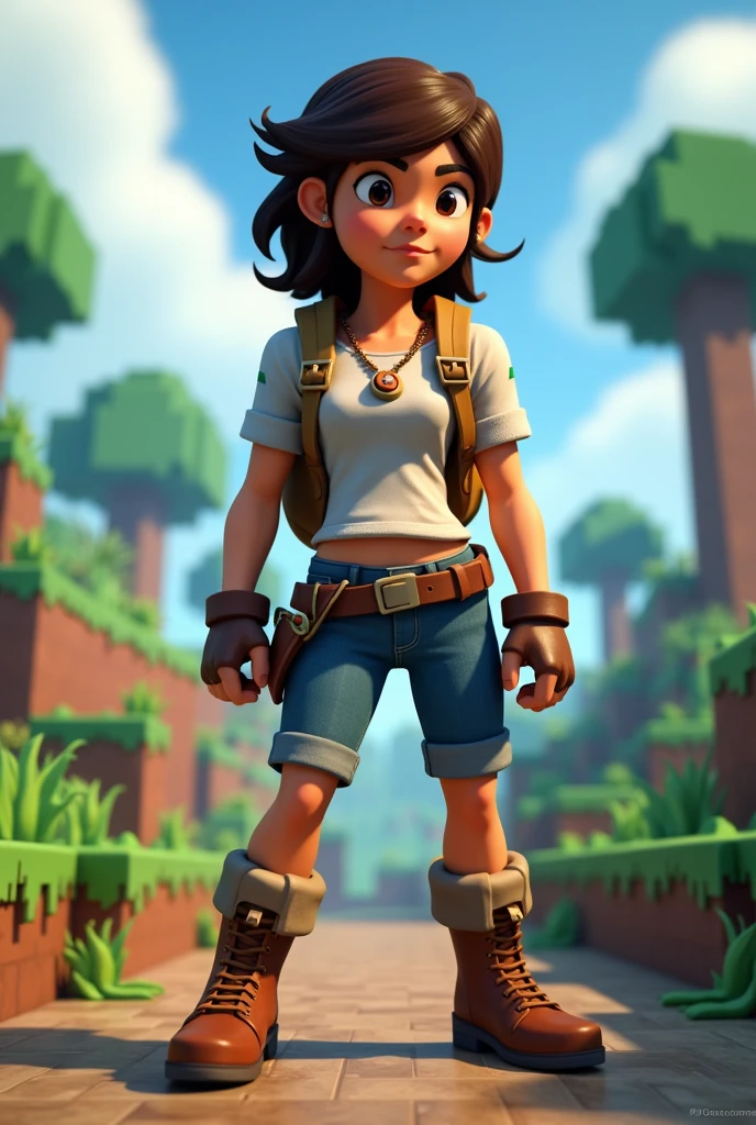 An minecraft story mode female character with mcsm style