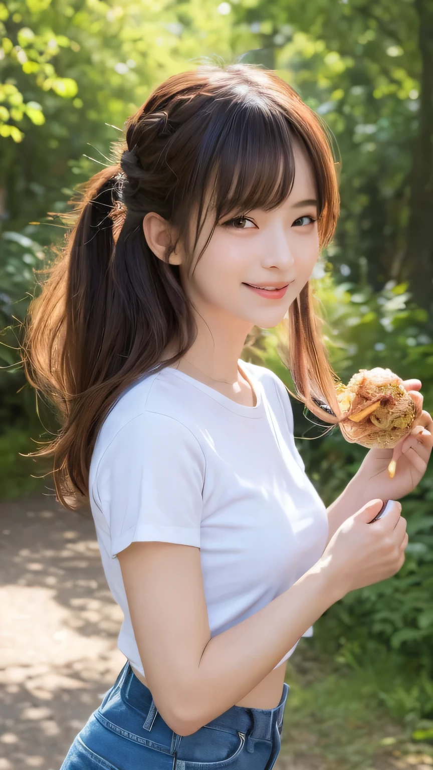 Best image quality (8k, High resolution, masterpiece: 1.2), Very detailed, Random Hairstyles, 2 woman,
Extraordinary beautiful girl、Cute and beautiful face details、(Dealing with the Children_v1:0.008)、
score_9, score_8_upper, score_7_upper,
situation: Finding wood nuts in the forest、A brown bear skillfully picking food with its front paws。He is eating with his eyes closed and looking delicious.。
landscape: wood々In the lush forest、The ground is covered with fallen leaves。The sunlight is filtering through the wood and illuminating the bear's back.。
Camera angle: From a slightly lower angle、Brown bear face and wood
,Active stop temporarily ,
On her side、The thunder danced。
Focus on the upper waist
, Random cute poses ,Big eyes ,Puffy eyes , Heart pupil, blush , Big shy smile , salute