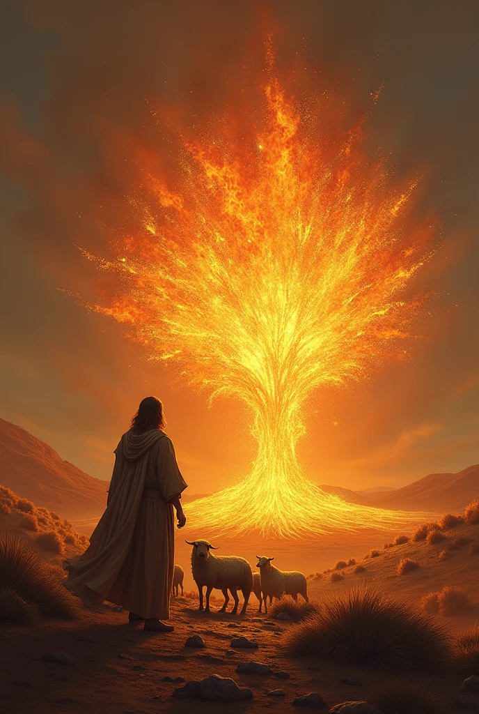 While shepherding, Moses had a vision of a burning bush that was not consumed by fire.