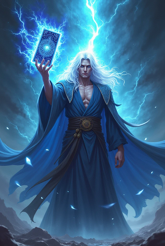 Create a picture of Satoru Gojo with a reverse card of one
