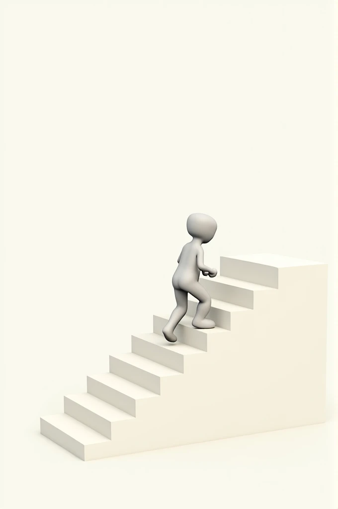 A simple drawing of a person climbing a staircase