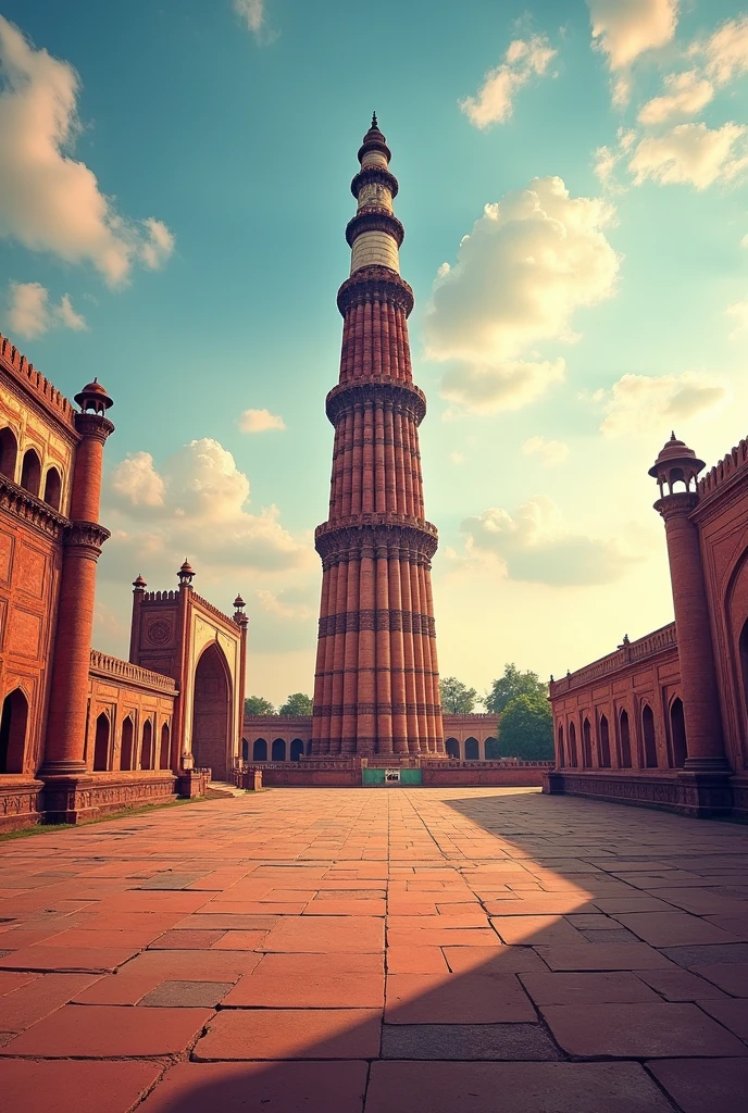 For a YouTube thumbnail titled "Qutub Minar Complex," try this idea:
Title vlog “Discover the Qutub Minar Complex!”
Visual Elements: Use a dynamic image that shows both the Qutub Minar and key elements of the surrounding complex. You might include a wide shot that captures the Qutub Minar with other notable structures in the background.
Additional Graphics: Add a map or outline of the complex with highlighted areas, or use arrows pointing to different landmarks within the complex.
Color Scheme: Use vibrant and contrasting colors for text and graphics to make the thumbnail stand out. Consider using a color filter that matches the historical or architectural theme.
This design highlights the complexity of the site and invites viewers to explore its various features.