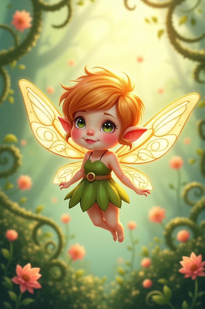 A funny and cute fairy drawing 