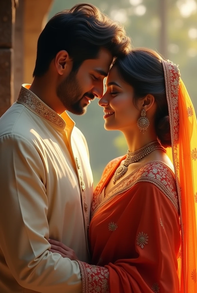 Indian husband and wife , half size image