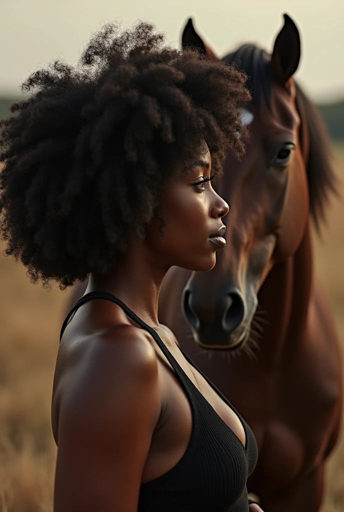 Black woman penetrated by horse