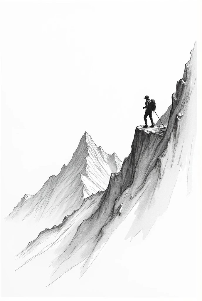 Pencil sketch、Mountaineering、Line art、Monochrome、An illustration、icon