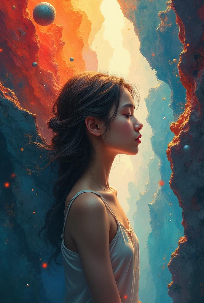 make an abstract image of a girl