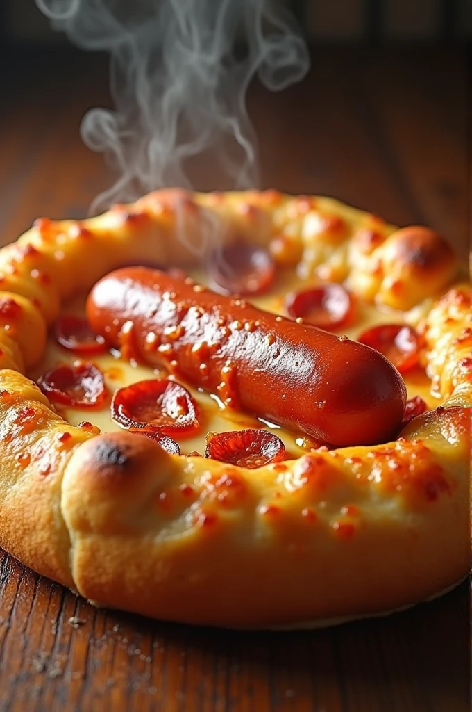 Hot dog pizza
