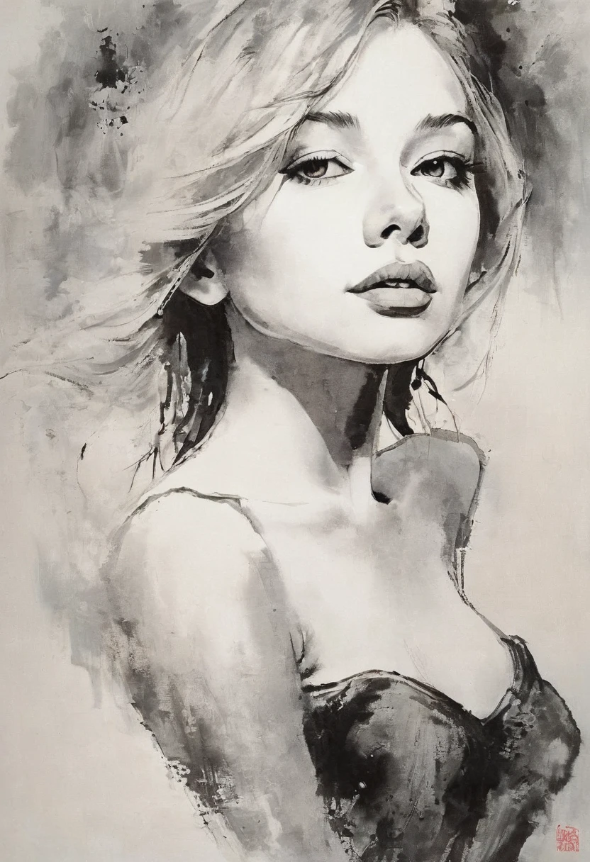 (of the highest quality, High resolution, masterpiece:1.2), Super detailed, actual:1.37, Sketch in black ink, soft lines, Facial expressions and expressive gestures., simple background, Emphasis on lights and shadows. and spatial perception, a lot of negative space, young girl.ink portrait,soft lines,expressive facial features.,subtle emotions,Comparación de la wasrza de la tinta,simple background,Emphasis on lights and shadows.,broad々was,a lot of negative space,peaceful atmosphere,peaceful atmosphere,It feels like a dream,Delicate but fascinating details,color pastel,Quiet and introspective,An elegant gesture,Gentle movements,peaceful and innocent,Elegant Whisper,quiet and elegant,bright,sublime beauty,Vector illustration,in black and white,natural and organic,Nourish、calm the mind,Sublime simplicity,fantastic charm.