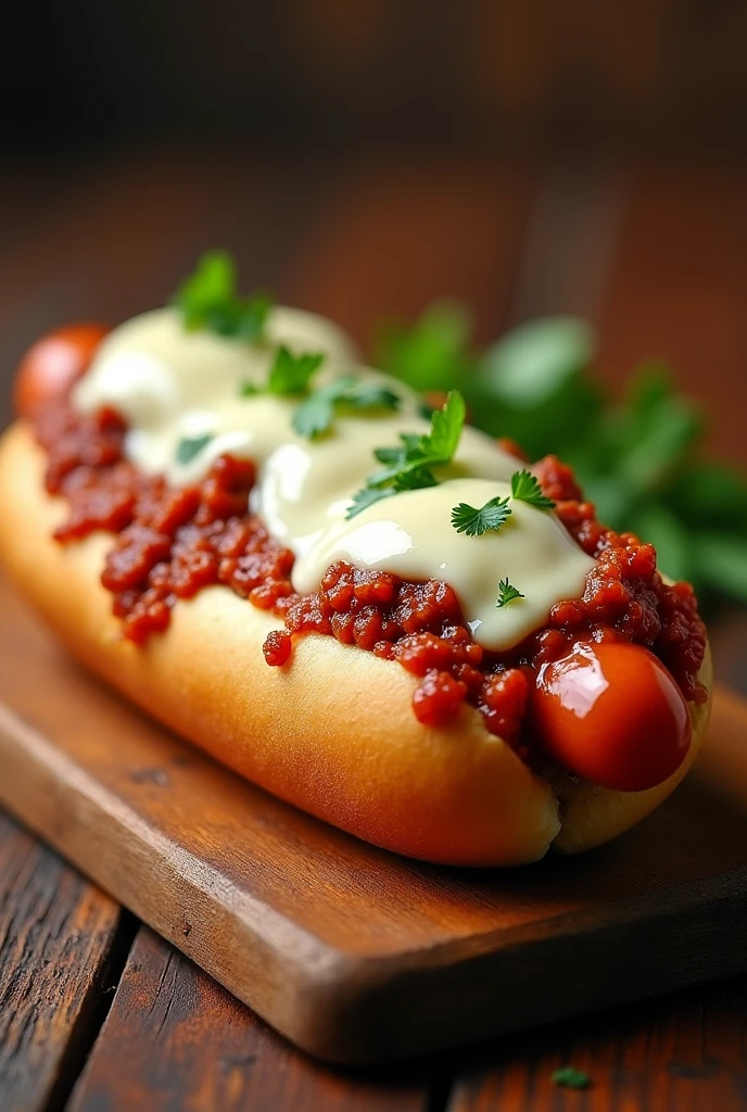 Hot dog sauce bolognaise et mozzarella 
