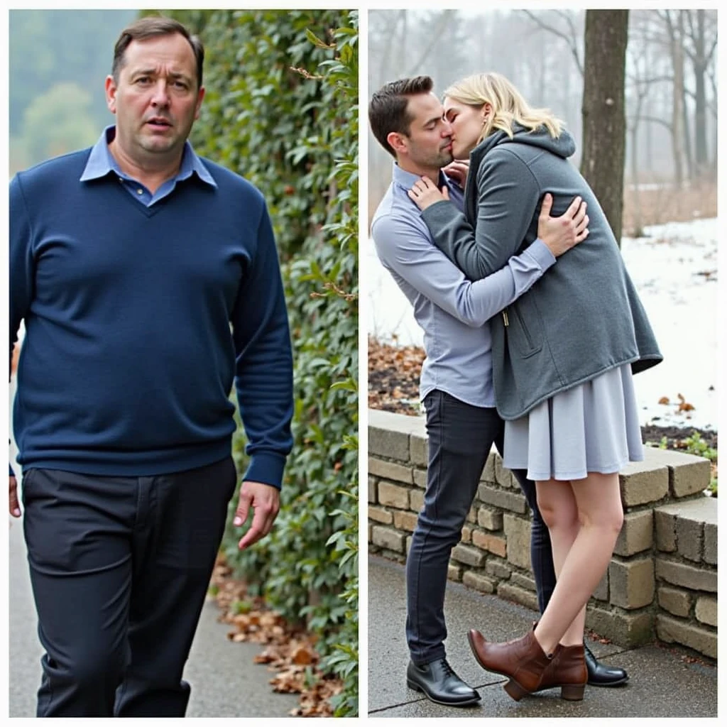 hugging and kissing