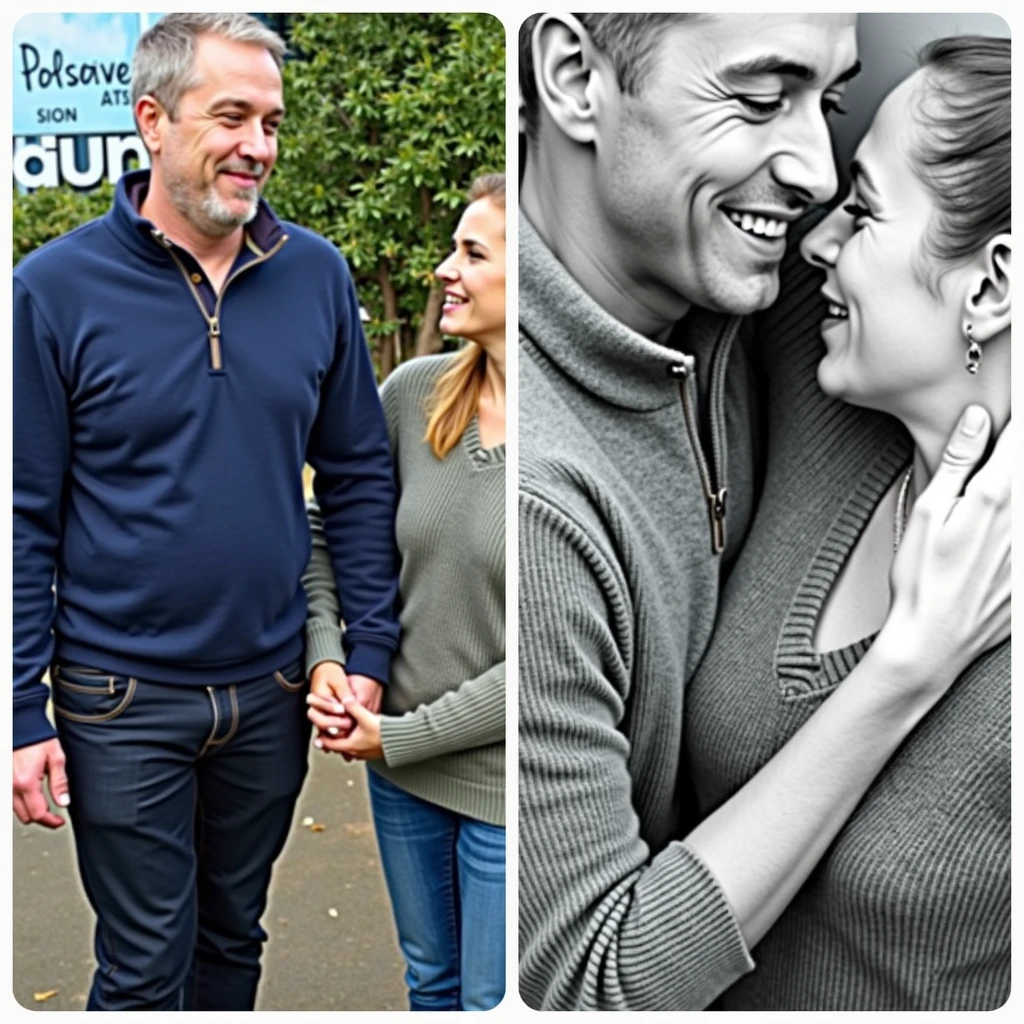 hugging and kissing