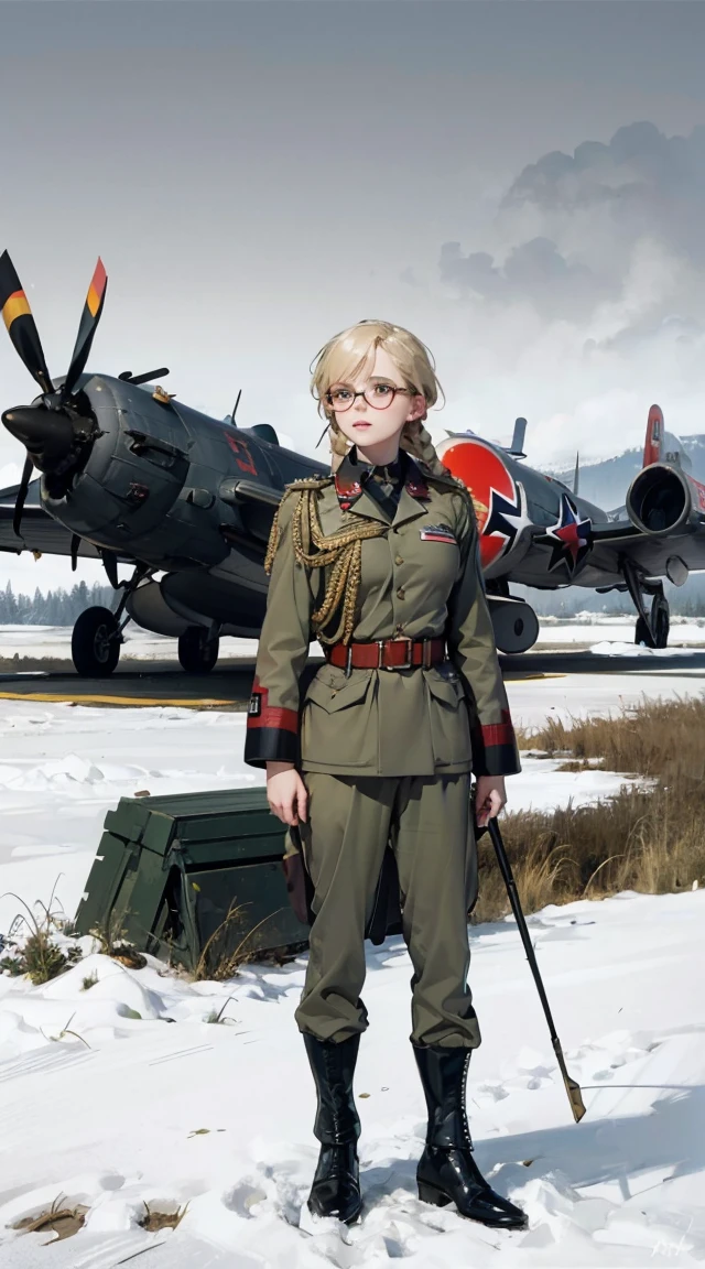 8k,Realistic Skin Texture、Superrealism、Realistic Photo、A Japanese-American female pilot from the near-future military sits in a cockpit installed in the abdomen of a large robot.、Damaged moss green battle armor robot、Skull mark painteMasterpiece, full body shot of a beautiful Norwegian teenage girl in a post-apocalyptic frozen wilderness, punk blonde short hi-top hair shaved on sides, blue-grey eyes, very pale skin, high detailed skin, runners slim body, tense face, dramatic face, tough face, very tired face, wearing military dirty white pants, wearing a military scarf white and grey pattern, wearing a winter camo military vest, wearing punk jewelry, viking tatoos, Badass girl, killer girl, wild girl, post-apocalyptic style, RAW, Dramatic lighting, threatening nordic sky, 8K, ultra high res.photorealistic, UHD, DSLR, Phase one XF IQ4, 150 MP, apocalyptic and devastated frozen snowy Fjord landscape in the background, dirt, dust, rumbles, debries, Mad Max movie vibes Modest outfit, remote shot, detailed beautiful delicate face, detailed beautiful delicate eyes, perfect facial proportions, high-definition skin, fine skin, four-inch best ratio. With one thumb, a masterpiece, highly detailed, realistic, (World War II German general uniform reference : 1.8), the highest face resolution, adult, modestly dressed woman, dressed entirely, ( small, black hair, black straight bangs, super fine braids, straight bangs, red glasses, dark green eyes), future, science fiction, fighter plane, standing On the landing of a fighter plane, the government agency, a deep intelligent personality, a calm expression, a respectful face, a war, a fighter plane (La mejor calidad:1.1), (Obra maestra:1.4), (absurdos:1.0), retrato, primer plano,1girl, Marinero Urano, KizukiAi, Mujer madura, small breasts, aqua eyes, cabello rubio, Uniforme Sailor Senshi, Collar de marinero, arco de pecho, Arco trasero, Falda suplicante, Guantes blancos de codo, Acostado boca abajo, en el suelo, con