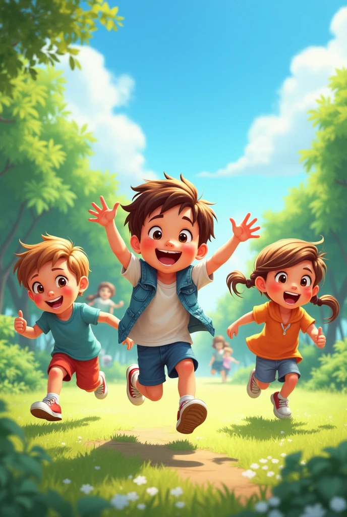 children running around