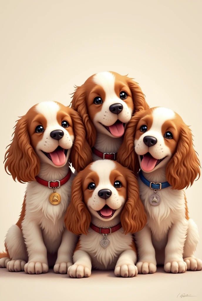 4 cocker dogs with text