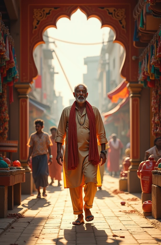 A man walk in street of odisha