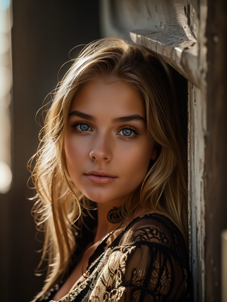 portrait photo, beautiful girl, blonde, beautiful girl, Detailed face, detailed face, detailed features, detailed eyes, chica blonde, Beautiful face, detailed beautiful face