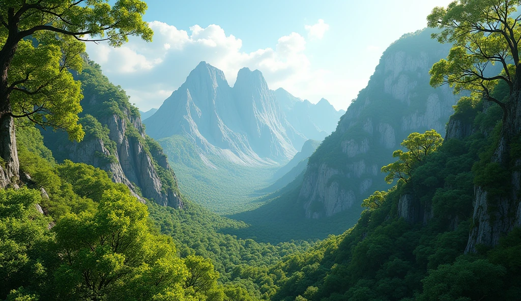 Front view，There are many laurel trees on the mountain.（best quality，4K，8k，High level，masterpiece：1.2），Ultra Detailed，（lifelike，Photo real，Photo real：1.37），Complex patterns，Realistic lighting，虚幻引擎4K壁纸，Summer Unreal Engine 5, Beautiful landscape rendering, Mountains and Oceans, Rendered in 8k Unreal Engine,，The most beautiful scenery，Epic shock