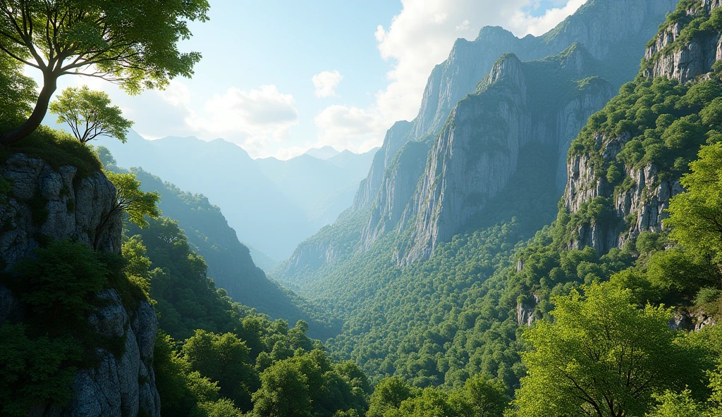 Front view,There are many laurel trees on the mountain.(best quality,4K,8k,High level,masterpiece:1.2),Ultra Detailed,(lifelike,Photo real,Photo real:1.37),Complex patterns,Realistic lighting,虚幻引擎4K壁纸,Summer Unreal Engine 5, Beautiful landscape rendering, Mountains and Oceans, Rendered in 8k Unreal Engine,,The most beautiful scenery,Epic shock