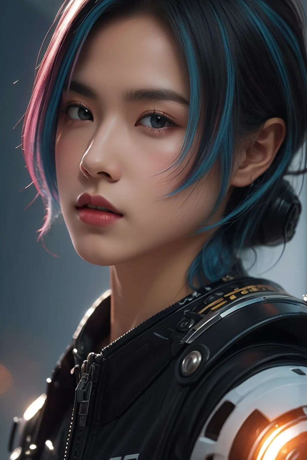 "Experience the ultimate masterpiece with our AI platform - a stunning 8k wallpaper that brings together the best quality and extreme detail. With movie lighting and lens flare, every detail of this CG creation will come to life. Admire the beautiful eyes with their intricate details and mesmerizing heterochromia. And don't forget the multi-colored hair that adds a pop of color to this rich and colorful world."