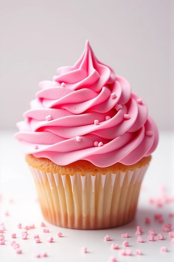 A very detailed and delicious pink cupcake