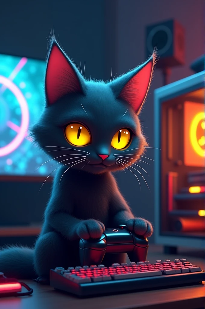 A gamer cat gaster 
