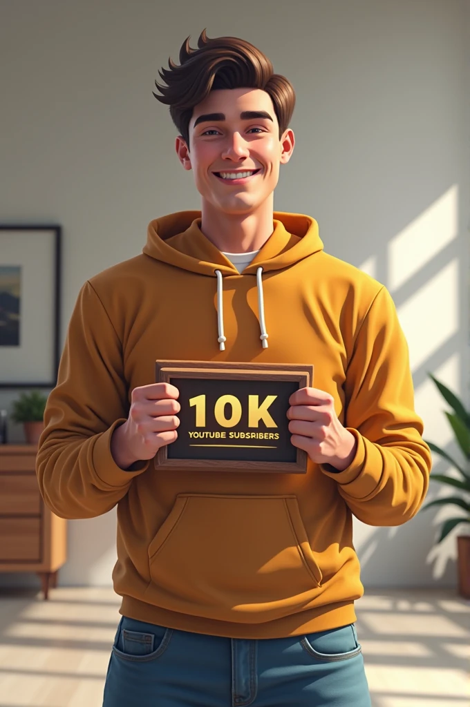 A guy tightly holding 10k subscriber