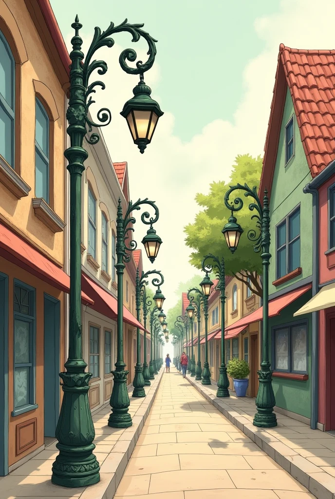 A street project for light post, just a normal street lights and make it like a drawing type