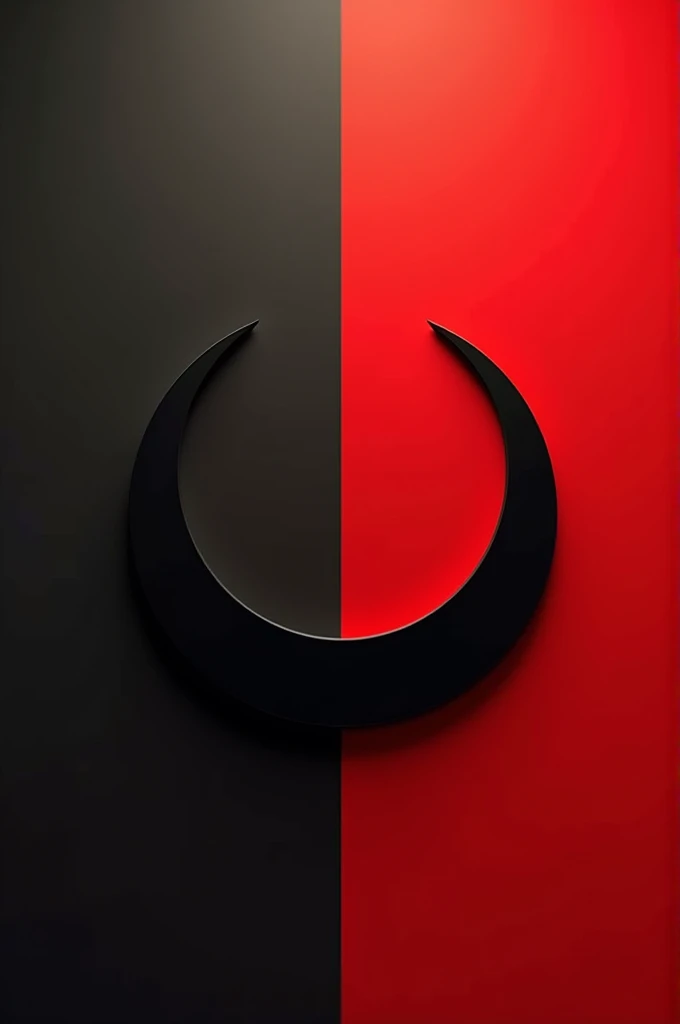 the national flag of Brazil divided in half vertically with a red flag color and with a black crescent moon in the center of the red flag