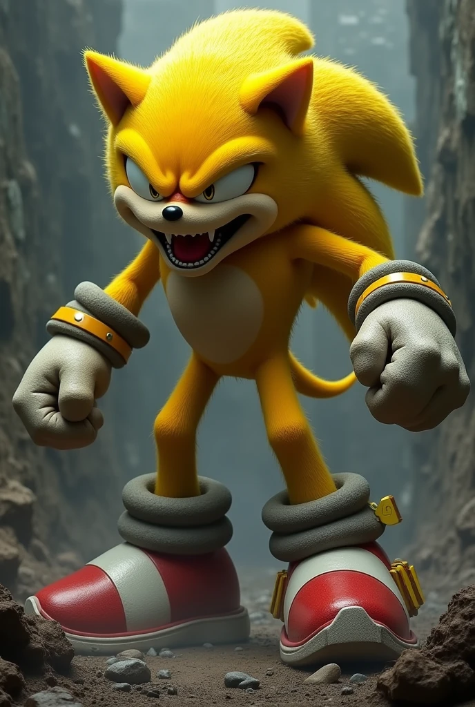 Angry giant yellow sonic