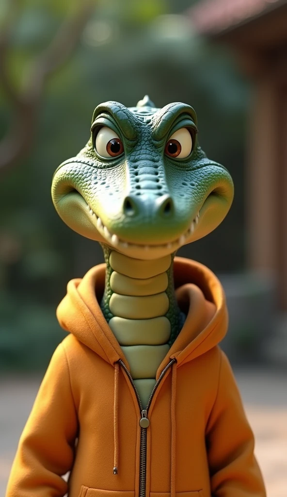Perfect centering, Looking at the camera, a close up 2/3 of a cartoon crocodile wearing a hoodie, 3 d animation demo reel, 3d animation, 3 d animation, 3 d animated movie, 3d animated, 3 d animated, tv commercial, clay animation, cgi animation, cute! c4d, cute 3 d render, pixar 3 d animation style, 4 k, 3 d cartoon