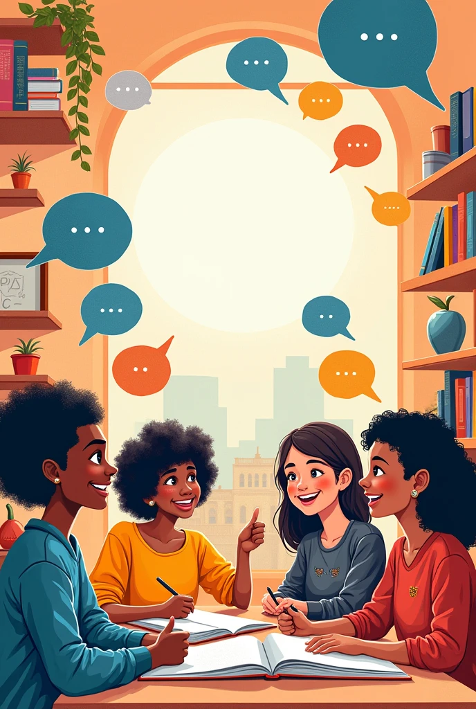 Create a school cover related to the subject language and communication in a notebook 