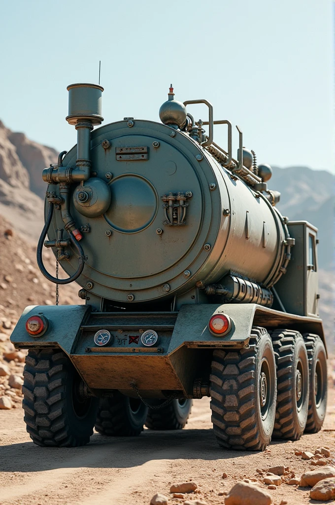 Make me images of what a pilot model of a tank and bottle that filters contaminated water from rivers due to mining would look like.