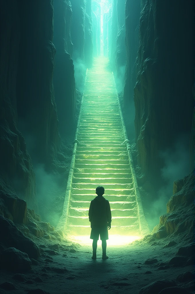 soon after, the ground beneath Leo&#39;s feet began to glow, revealing a staircase that descended deep into the earth