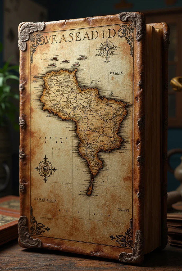 A thick, historical book with a map of Venezuela on the cover