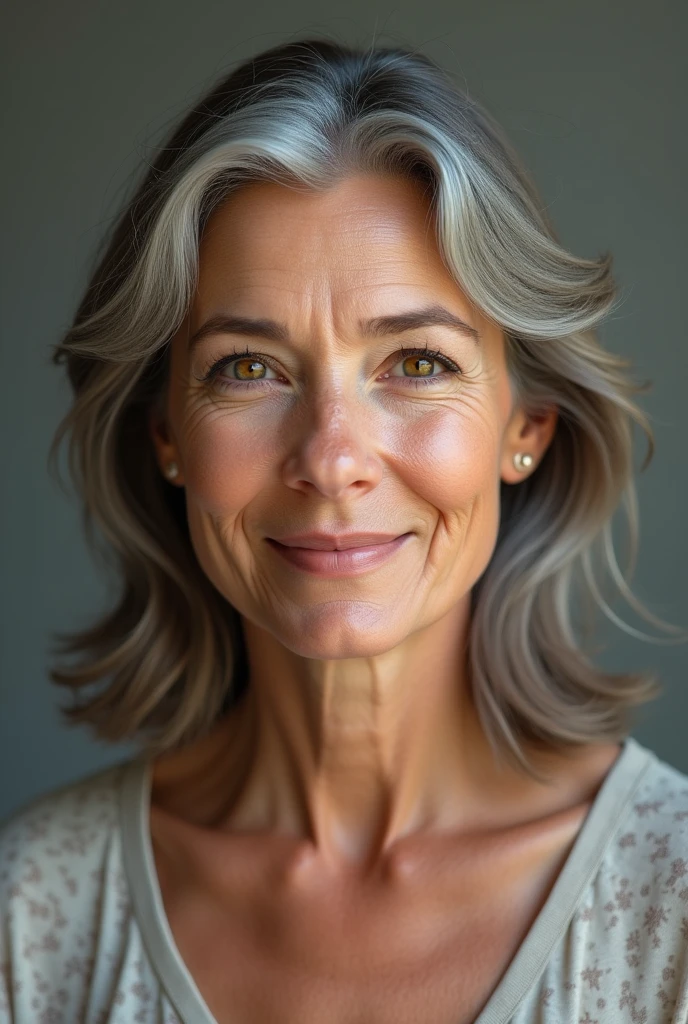 Create a realistic 40 year old lady