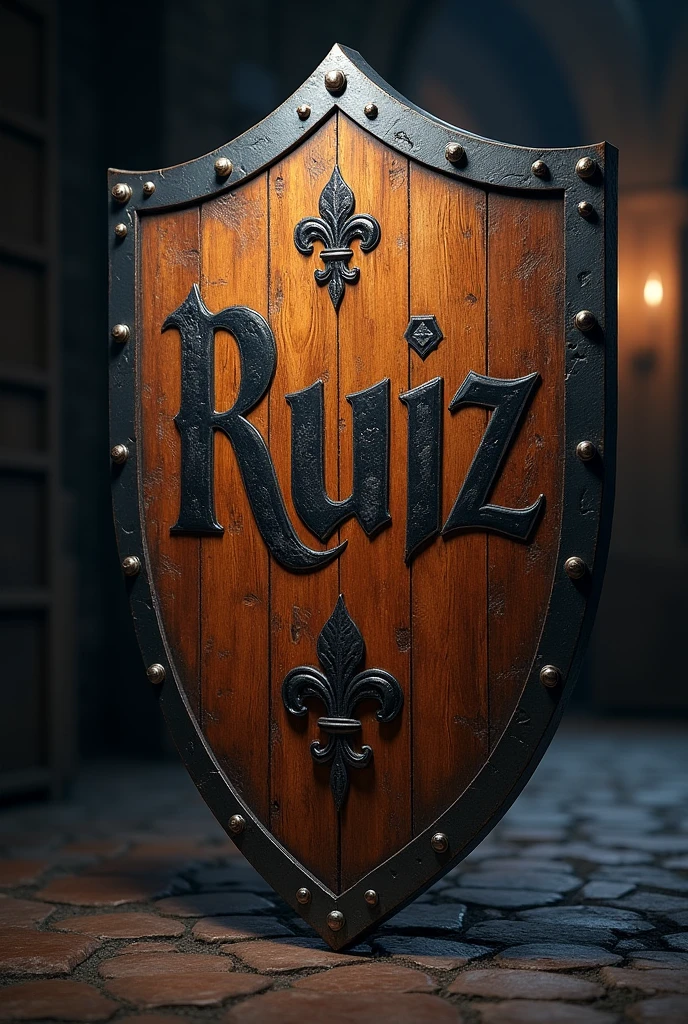 Mediaval shield with the word Ruiz