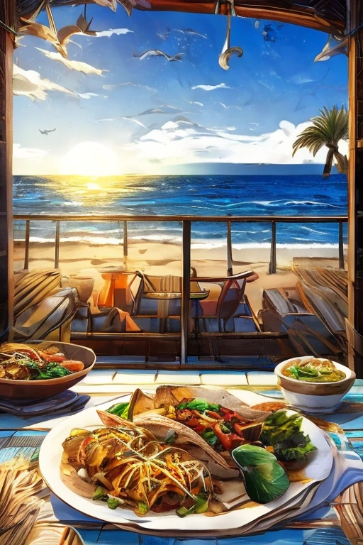 Mexican food, ocean view