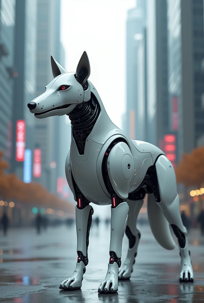 Robot dog white colour wolf car
