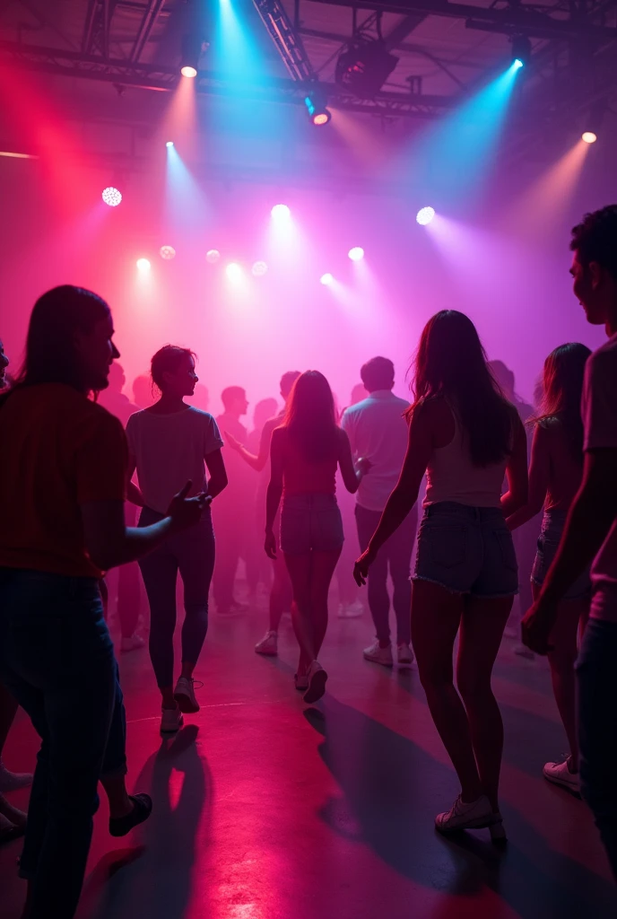 Una habutacion con sonido y Lights, Lights de fiesta, music, Lights, Lights cinenatograficas, Shadows , people dancing happy, deposito de sonido y Lights