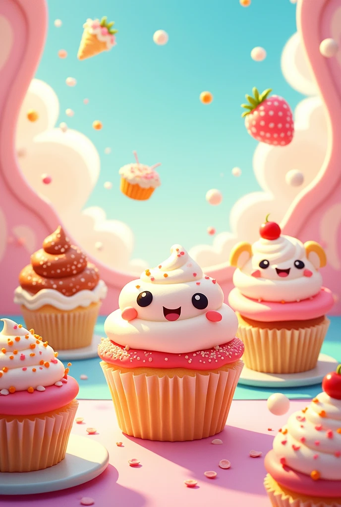 Cakes stock background cartoon 