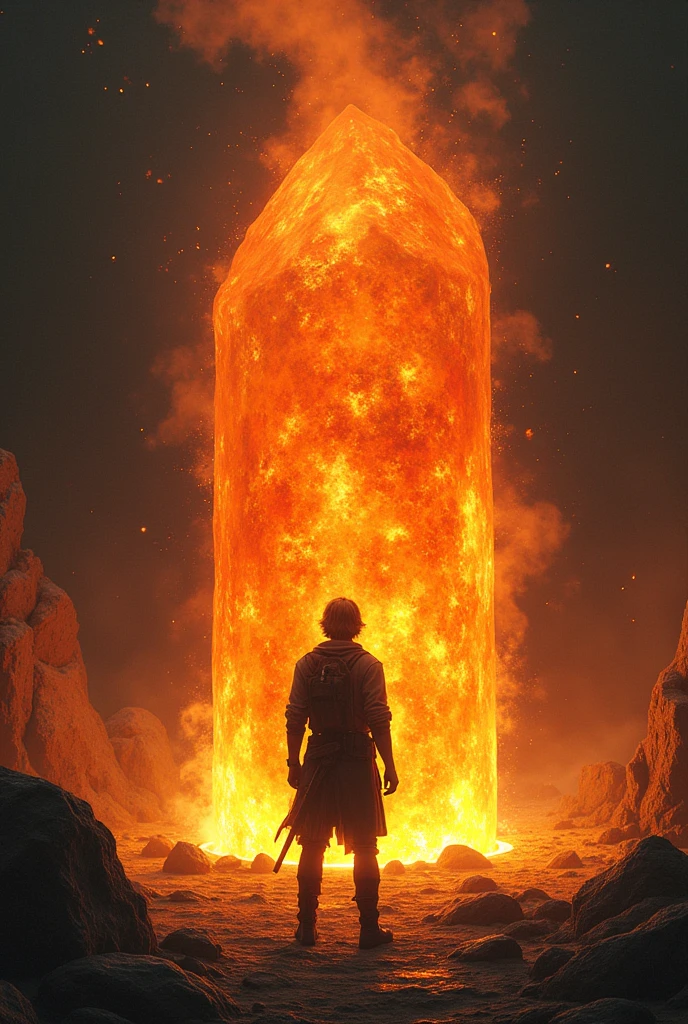 It was the Heart of Fire! Leo approached, feeling the power emanating from the stone