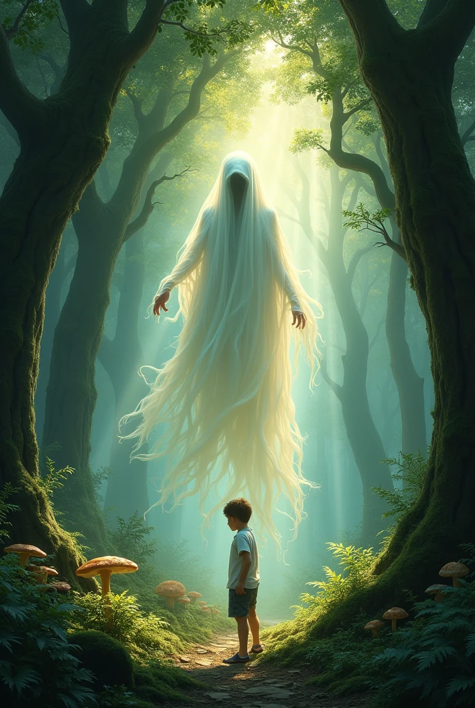 Ghost in forests with boy