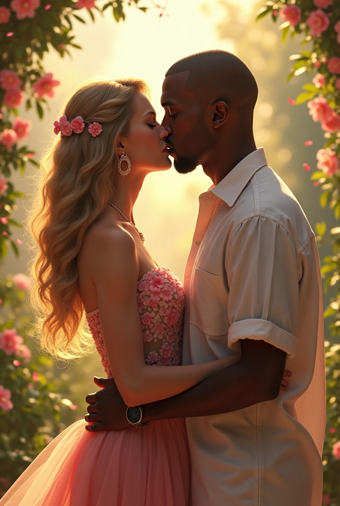 Taylor Swift dressed in the lover&#39;s outfit kissing Kanye West