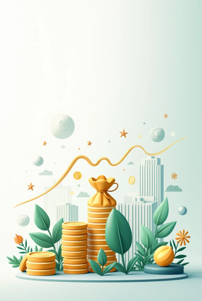 I'm creating a book about financial education. Make a cover related to this subject for me, but don't put any avatars or titles.