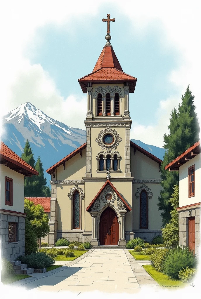 Sketch of the German clinical chapel in Osorno Chile something with more sketch