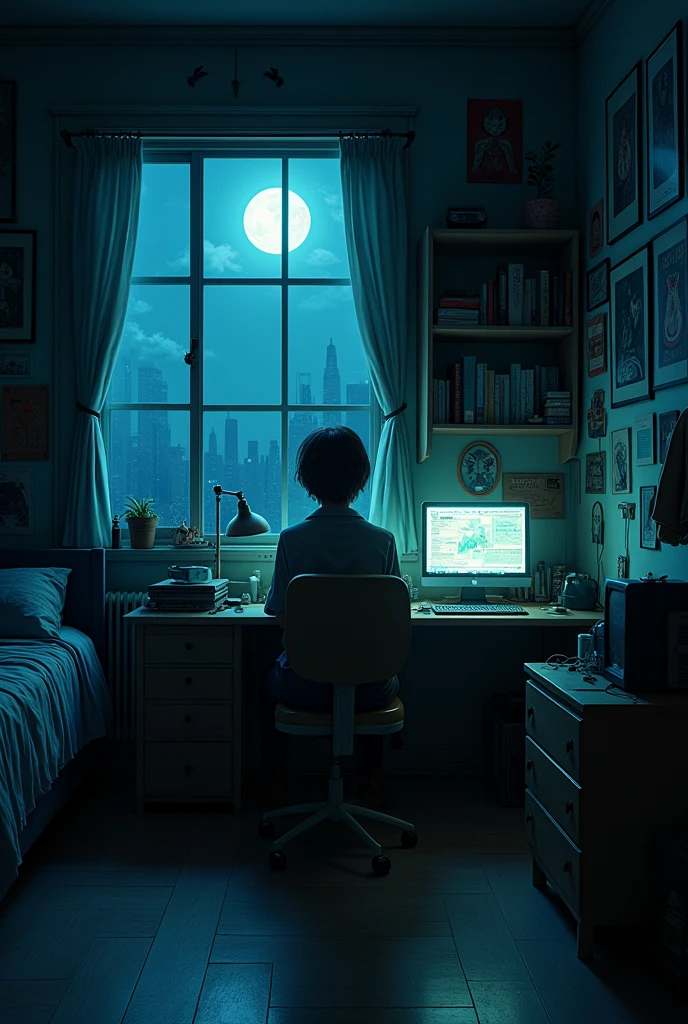 Poorly lit rooms, Dark Room, Studio Ghibli Room, Rooms with little light, Dark Room, Realistic bedroom, A super realistic dinner nightmare, Draw a picture of the room, QPoorly lit rooms, Personal room background, Inside the room, Haunted Teenage Room, Photorealistic dark concept art, Night Window, The most modern room, Gaming computer on a table